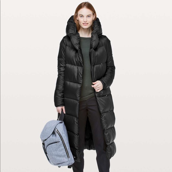 🍋 Lululemon Coat - Cloudscape Wrap, Long Down Coat, Black Size 6 - Picture 2 of 6